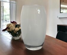 Corba Vintage Mcm Frosted Milky Glass Vase Made in Italy Signed 11.75