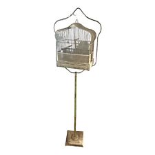 Vintage Victorian Metal Bird Cage For Small Bird 66” In. With Stand Is Video picture