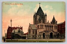 Trinity Church Boston Massachusetts Antique Posted 1912 Postcard picture