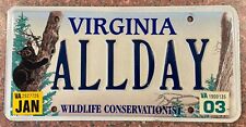 Exp Virginia Personalized Vanity License Plate Va DMV Tag Smokey Bear All Day picture