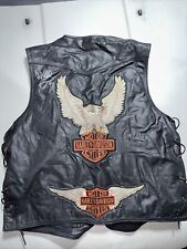 Vintage Leather King Harley Davidson Autograph  By Wille G.. Riding Vest picture