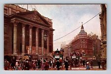 London England, Traffic At Mansion House, Antique, Vintage Souvenir Postcard picture