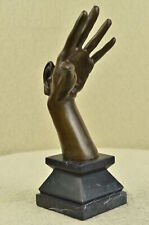 Handcrafted Detailed abstract Modern art Hand with Ear Bronze Sculpture Statue picture