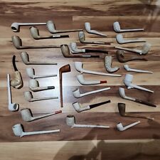 Large Collection Of Antique Clay Tobacco Smoking Estate Pipes picture
