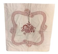 Vintage Patio Cushion Cover Flower Basket Red White Large 28x28 Euro Pillowcase picture