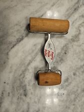 Vintage EKCO Pizza & Pastry Double Wood Metal Roller MADE IN U.S.A. Hand Roller picture