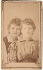 ANTIQUE SMALL WALLET PHOTO CDV C. 1890s TWO GORGEOUS YOUNG LADIES GAY INTEREST picture