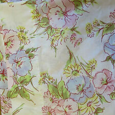 Vintage Pequot Watercolor Floral Twin Flat Bed Sheet Bedding Sewing Fabric 70x94 picture