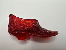 Vintage ~  Red Glass Miniature Slipper Boot/Shoe * 