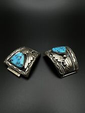 Southwestern Navajo Silver Turquoise Watch Bracelet Links Signed Gerald Mitchell picture