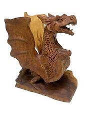 4” Dragon Small Carved Wood Figurine Sculpture GOT DND Colors may vary picture