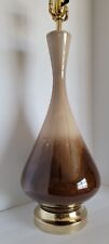 Vtg Mid Century Modern PHIL MAR Brown Drip Glaze Ceramic Genie Bottle Lamp 34