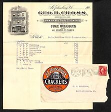 St. Johnsbury, VT Geo. H. Cross Baker & Confectioners 1910 Billhead & Cover picture