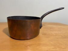 Antique 1900s Copper Pot Cast Iron Handle Copper Rivets Tin Lined 2.5