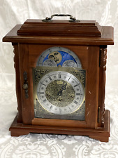 Vintage Emperor Moon Phase Clock - Oak wood mantel clock, Franz Hermle 341-020 picture