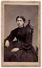 ANTIQUE CDV C. 1860s 2C PLAYING CARDS CIVIL WAR TAX STAMP YOUNG LADY BOSTON MA. picture