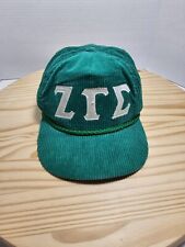Vintage ZETA GAMMA SIGNA SORORITY Green Corduroy Hat Cap Potsdam University NY  picture