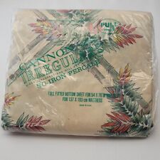 VTG Cannon Bamboo & Leaves Irregulars Full Fitted Bottom Sheet No Iron Percale picture