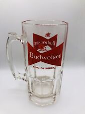 Vtg Budweiser King of Beers 8” Heavy Glass Handled Mug picture