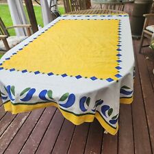 Cooks Club Tablecloth French Country Style Sunny Yellow Blue Green Cotton 82x62 picture