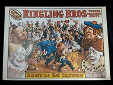 Ringling Brothers Worlds Greatest Shows Army Of 50 Clowns Vintage Poster 1960 picture