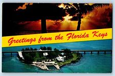 Florida FL Postcard Top View Sunset Pidgeon Key Overseas Highway c1976 Vintage picture