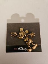 Disney Mickey Mouse Goldtone Brooch Pin Moving Legs New On Card picture