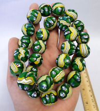 Vintage Trade Beads Very Unique face Glass Beaded Strand Necklace 22mm picture