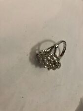 VINTAGE ESTATE SILVER TONE OPENWORK OVAL RING picture