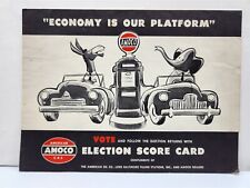 1952 Amoco Gas & Oil Political Score Card Poster 1952 Results Penciled in YY picture