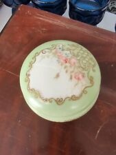 vintage limoges hand painted trinket Jewelry box Roses Gold picture