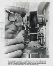 1975 Press Photo Intek cameras to photograph Mars inspected in Lexington, MA picture