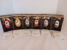 Complete Set of 6 Porcelain Mr. Christmas Ornament Egg Music New picture