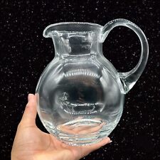 Vintage Tarnow of Poland Pitcher Art Glass Clear Crystal Carafe Polish 8”T 7.5”W picture