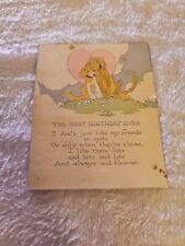 Unused 20's Vtg Antique Birthday Swwetheart Card Victorian Couple Of Puppys picture
