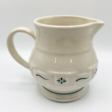 LONGABERGER Vintage 90s Woven Traditions Heritage Pitcher - Bisque & Dark Green picture