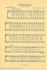 BOWDOIN COLLEGE Vintage Song Sheet c1927 