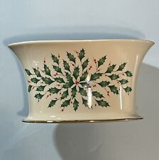 Lenox Holiday Oval Cachepot Centerpiece Holly Christmas picture