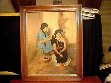 Large American Navajo Painting signed Cheryl Hamilton picture