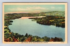 Green Mountains VT-Vermont, Aerial Lake Fairlee, Antique, Vintage Postcard picture