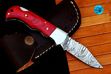 HANDMADE DAMASCUS STEEL FOLDING POCKET KNIFE HUNTING SURVIVAL CAMPING EDC 2033 picture