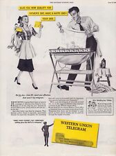 1948 Western Union Telegram Dad Mom Baby Saturday Evening Post Vintage Print Ad picture