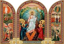 Resurrection of Christ Feast Day Doors Easter Orthodox Icon Triptych 8.75 In picture