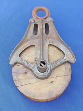 Antique Ney Mfg 160 Cast Iron Wood Pulley Old Farm House Industrial Décor  picture