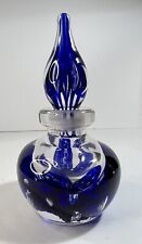 Vintage Joe Zimmerman Perfume Bottle Cobalt Blue Hand Blown Art Glass Glamour picture