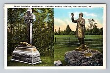 Gettysburg PA-Pennsylvania, Irish Brigade Monument, Statue, Vintage Postcard picture