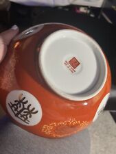 Vintage Datong Porcelain Blessings Bowl Longevity Boundless Large Rice Bowl 9x4” picture