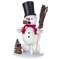 Handcrafted Wooden Snowman Forest German Incense Smoker picture