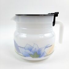 Vintage Arcopal France Milk Glass Teapot Flo Pattern Coffee Pot Carafe Retro 70s picture