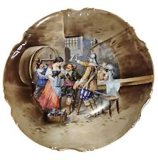 La Seynie Limoges Plate P And P France Tavern Scene Signed Wall Hanger  picture